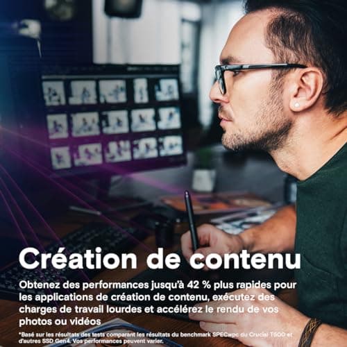 Crucial T500 W/Heatsink 1TB SSD M.2 PCIe 4.0 NVMe image