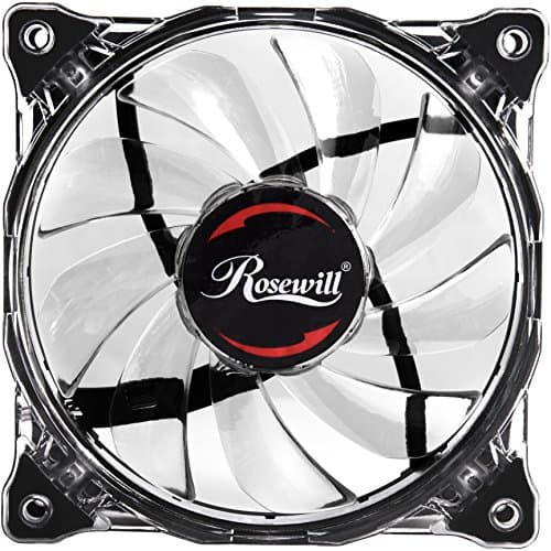 Rosewill RFA-80RL - 120mm CULLINAN Computer Case Cooling Fan with LP4 Adapter - Semi-Transparent Frame & Red LED Lights, Sleeve Bearing, Silent image