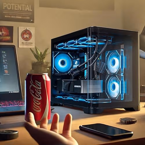 AsiaHorse AMICI-5GT RGB PC Fans, Infinity Mirror ARGB Fans 120mm Black Reverse Blade Pack of 3 image