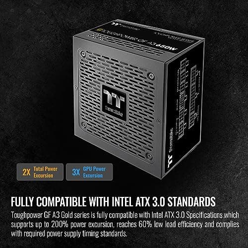 Thermaltake Toughpower GF A3 ATX 3.0 Black 650W Fully Modular 80+ Gold Certified image