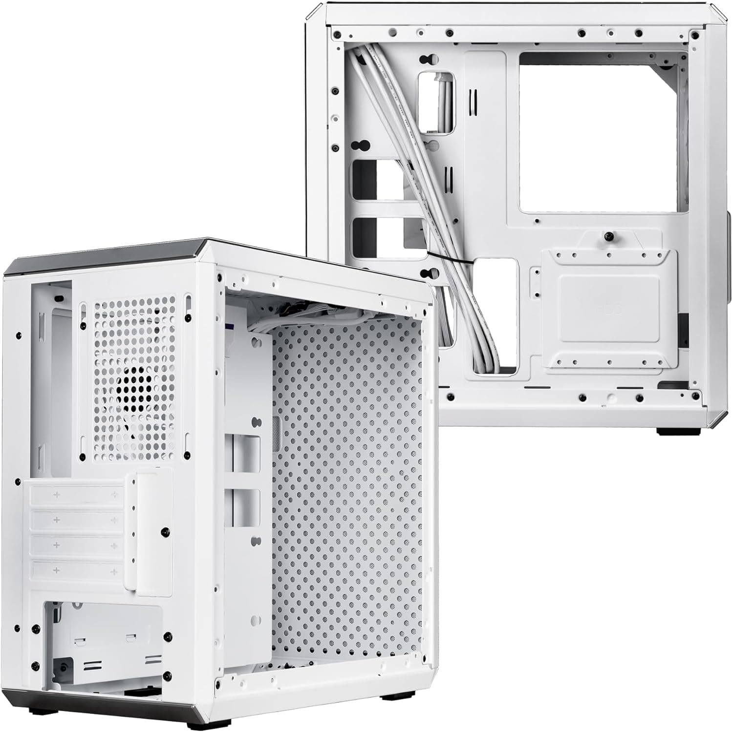 Cooler Master Q300L V2 MicroATX Mini Tower White Tempered Glass Side Panel image
