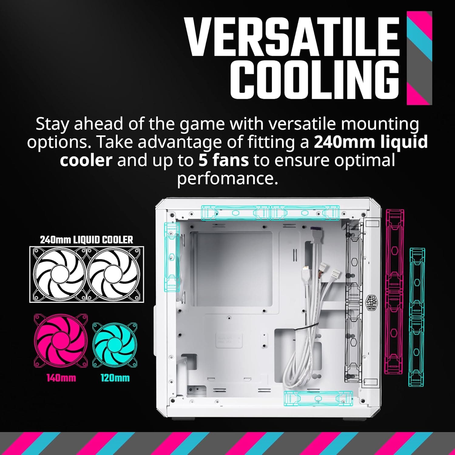 Cooler Master Q300L V2 MicroATX Mini Tower White Tempered Glass Side Panel image