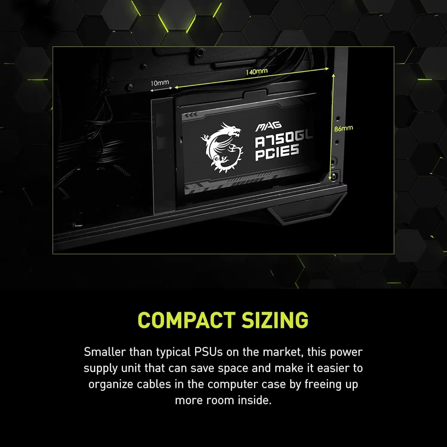 MSI MAG A750GL PCIE5 Black 750W Fully Modular 80+ Gold Certified image