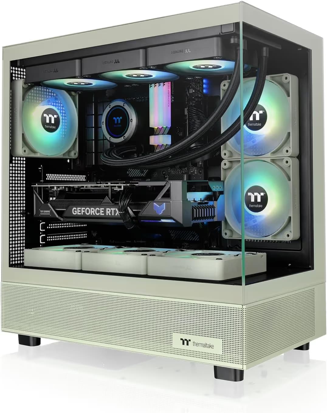 Thermaltake View 270 TG ARGB Matcha Green Mid Tower Chassis Tempered Glass Side Panel image