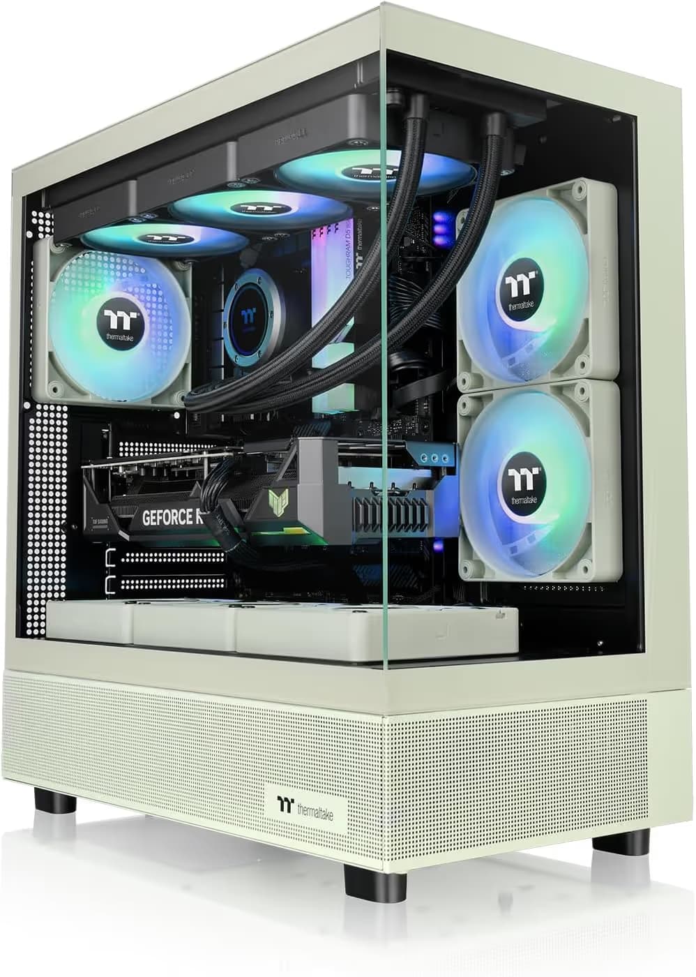 Thermaltake View 270 TG ARGB Matcha Green Mid Tower Chassis Tempered Glass Side Panel image