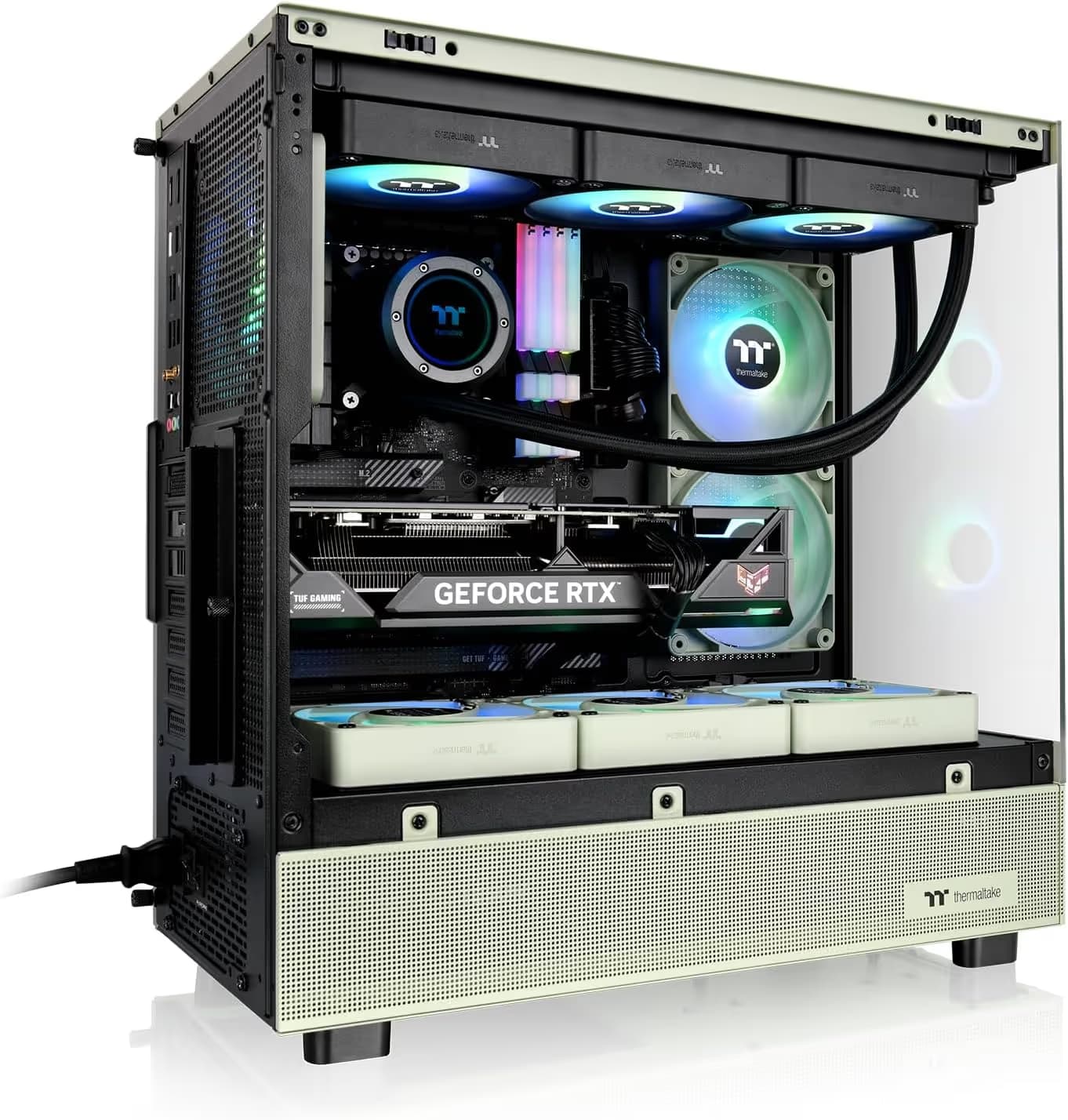 Thermaltake View 270 TG ARGB Matcha Green Mid Tower Chassis Tempered Glass Side Panel image