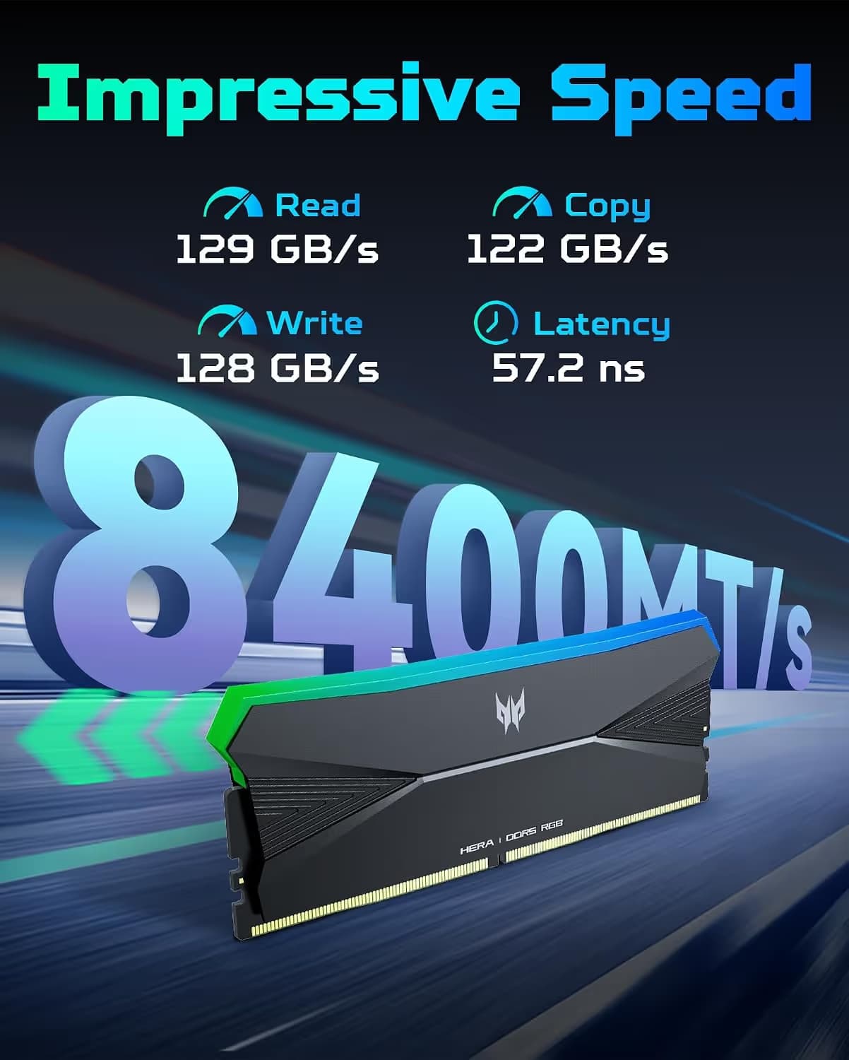 Acer Predator Hera RGB Black DDR5-6400 CL32 32GB (2x16GB) image