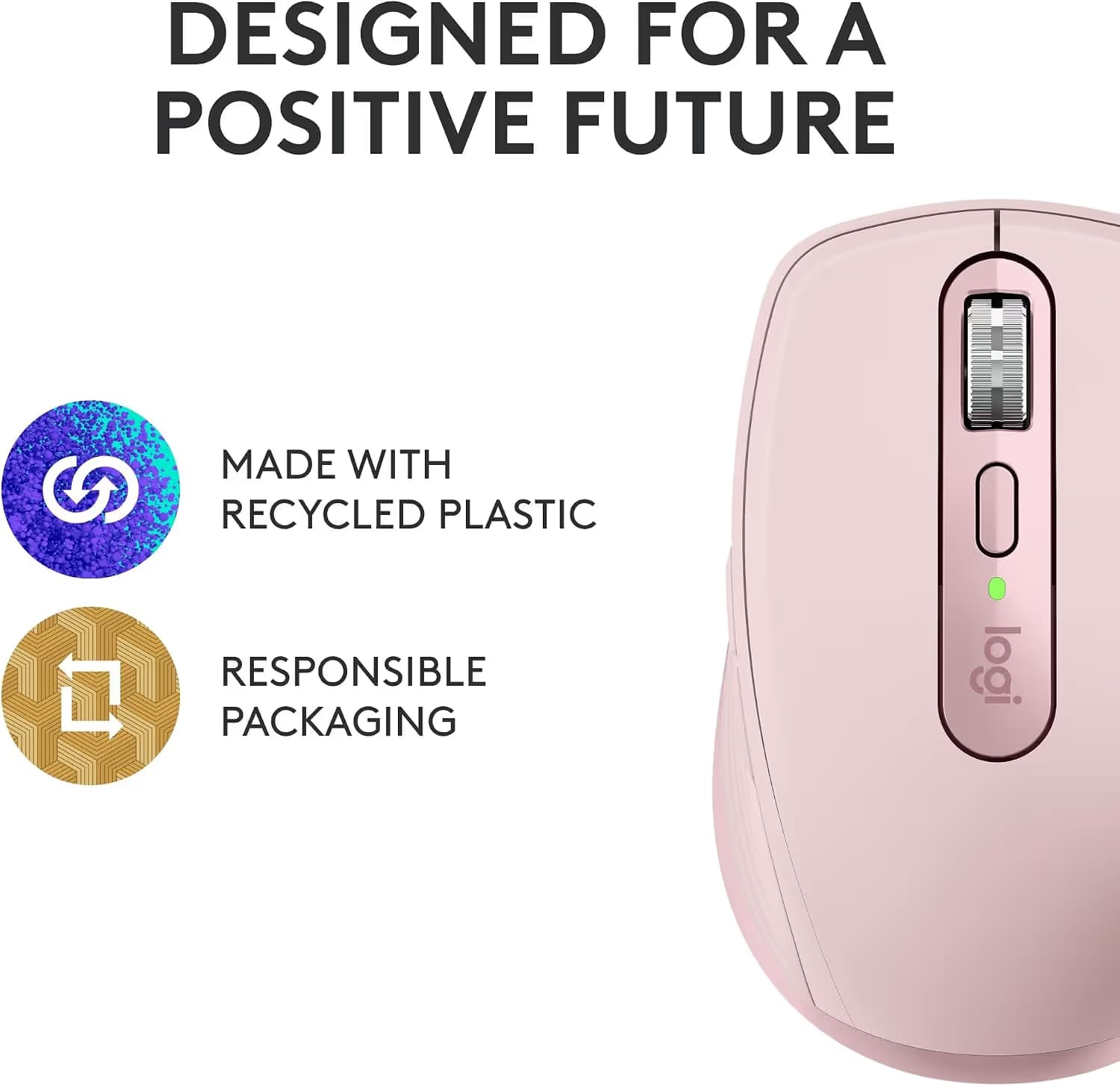Logitech MX Anywhere 3S Laser Bluetooth Wireless Wired Mouse - Rose image