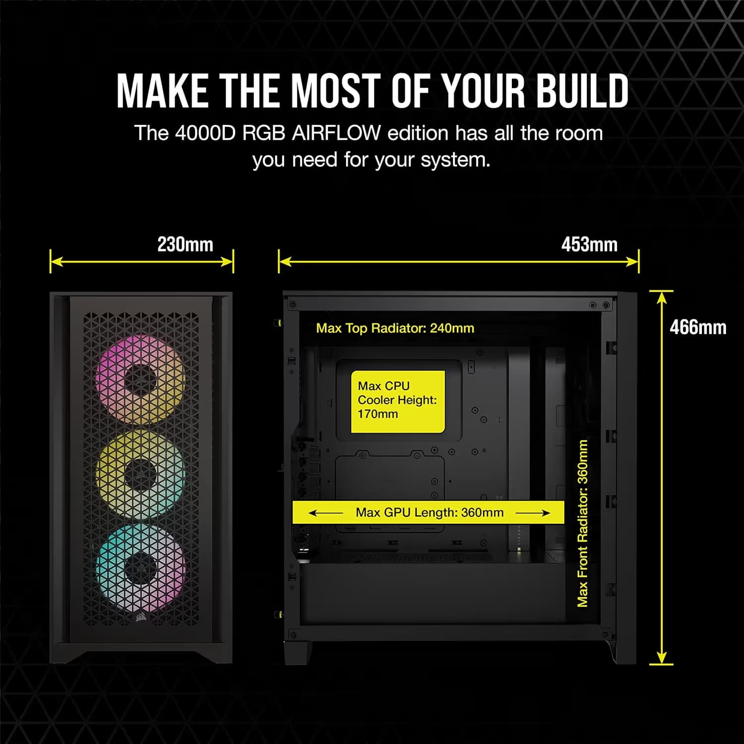 Corsair iCUE 4000D RGB AIRFLOW Mid-Tower ATX Case - Black image