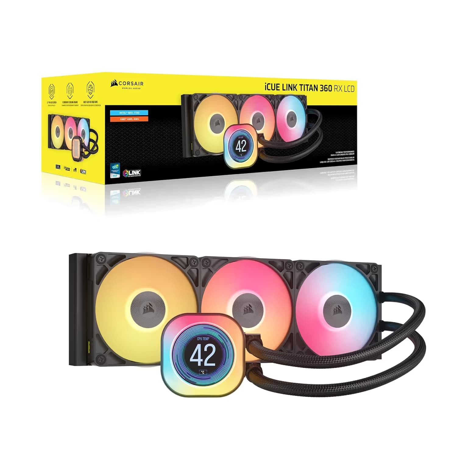Corsair iCUE LINK TITAN 360 RX Water 360mm LCD Black image