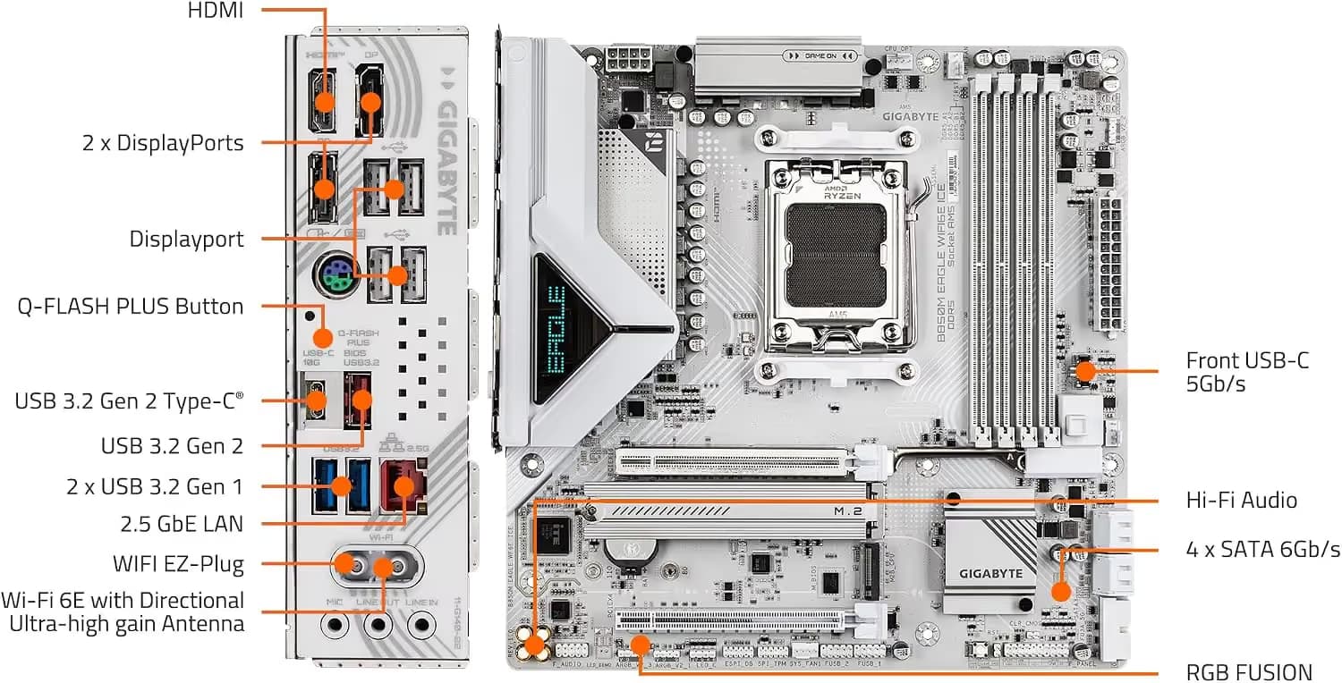 Gigabyte B850M EAGLE WIFI6E ICE DDR5 Micro ATX image