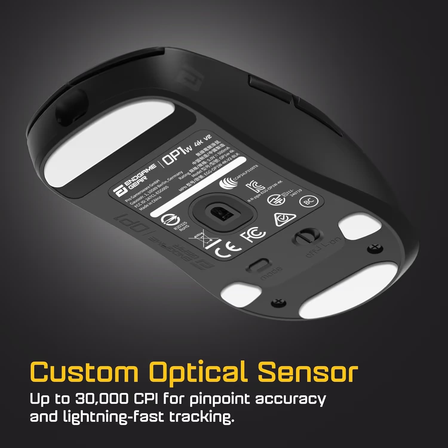 Endgame OP1w 4k v2 Wireless Gaming Mouse - Black image