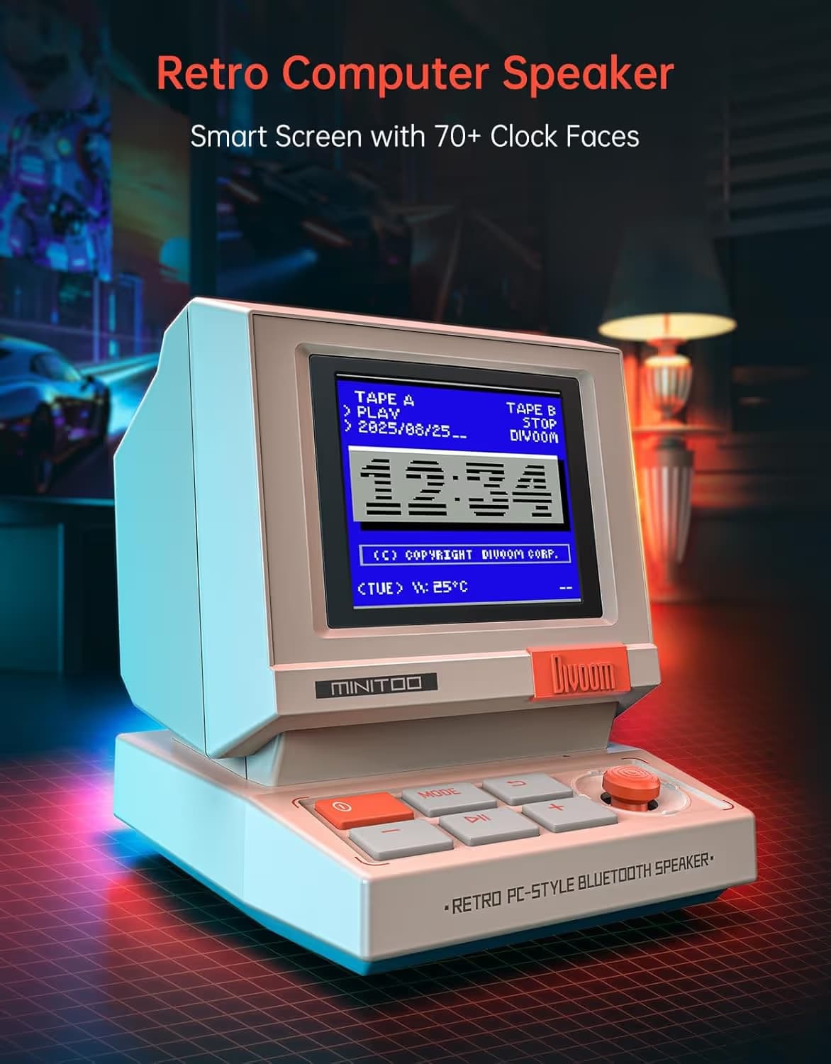 Divoom MiniToo Retro PC-Style Computer Speaker image