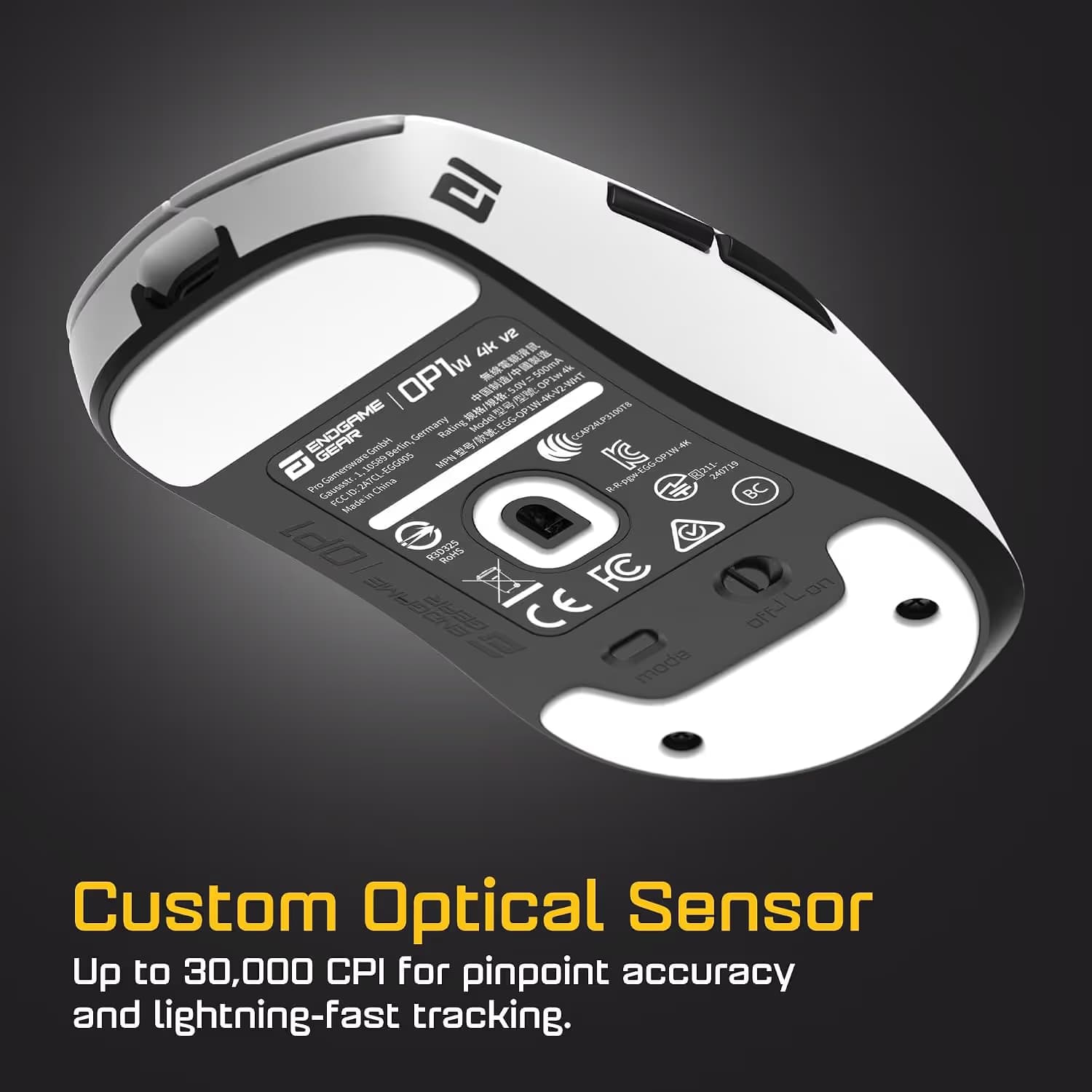 Endgame OP1w 4k v2 Wireless Gaming Mouse - White image