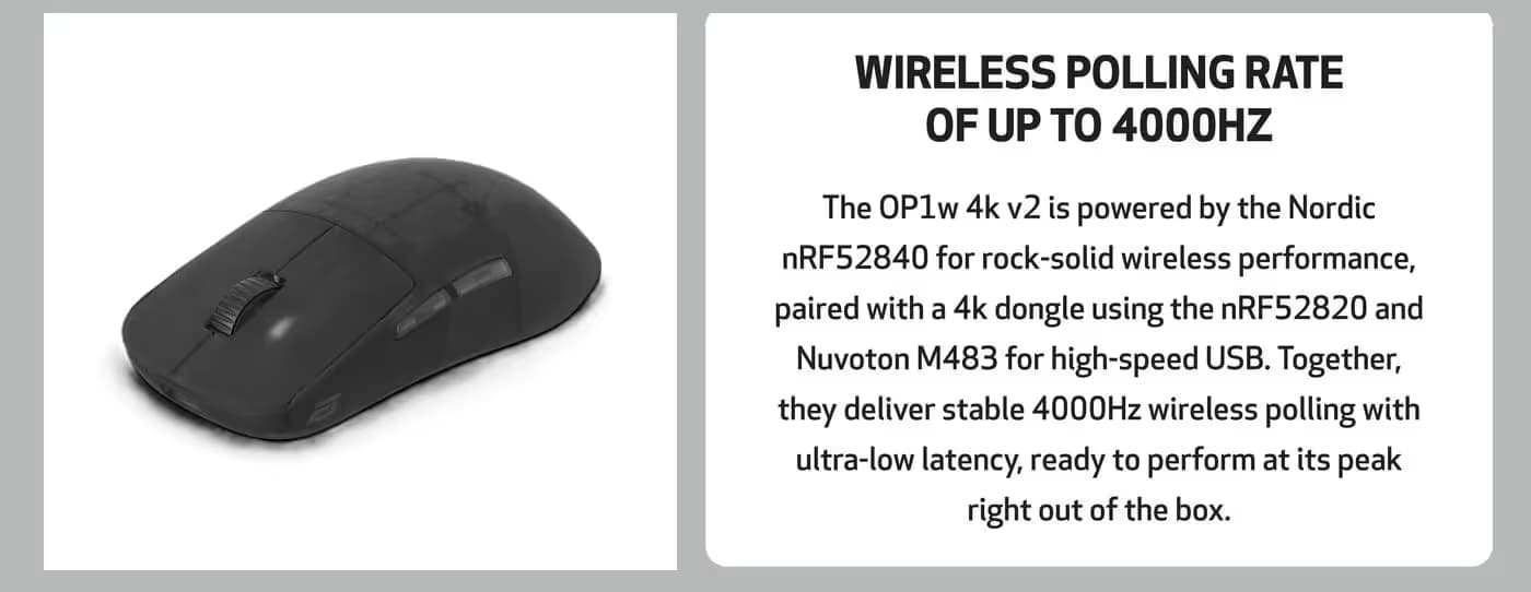 Endgame OP1w 4k v2 Wireless Gaming Mouse - Dark Forest image