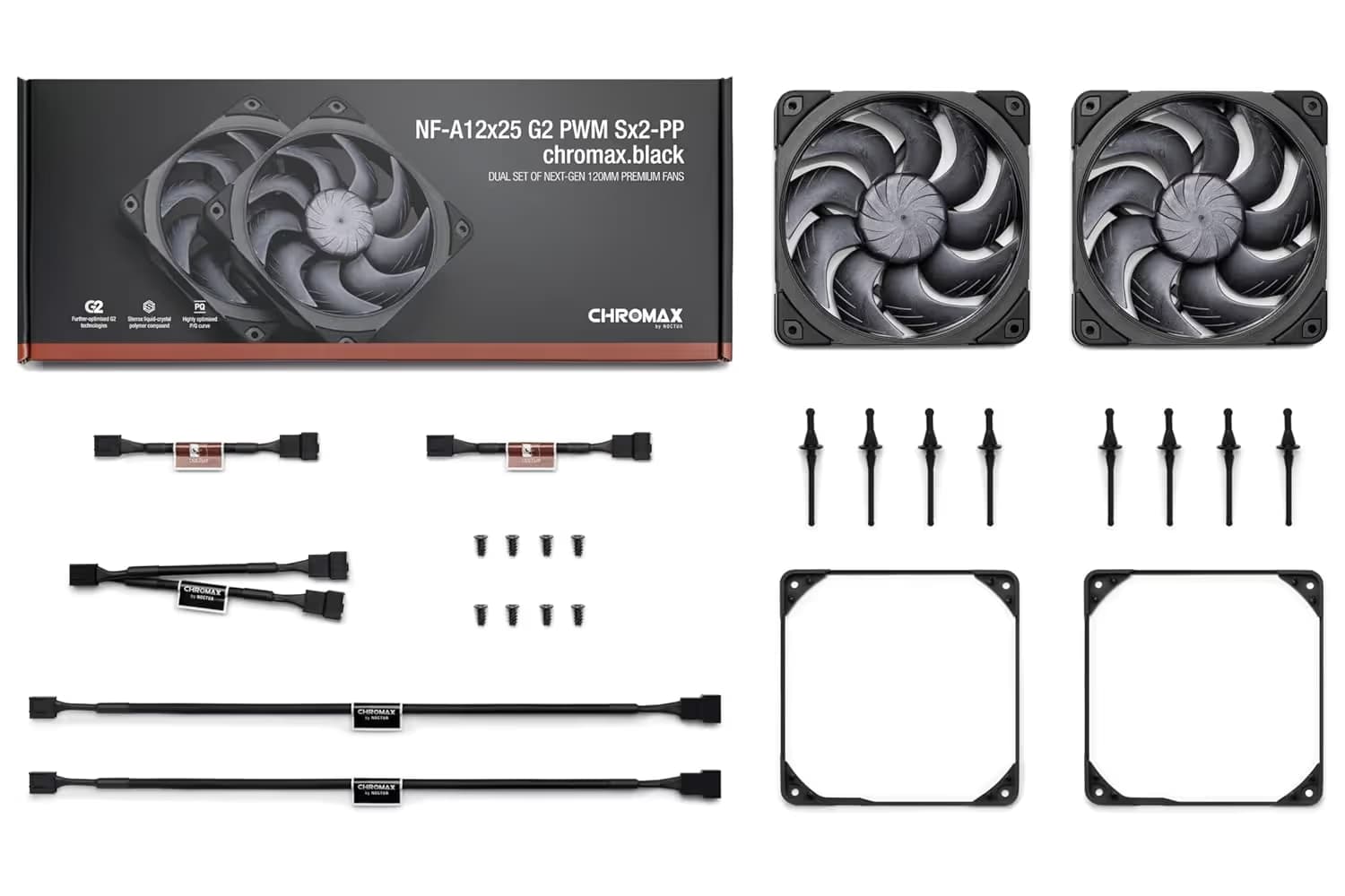 Noctua NF-A12x25 G2 PWM Sx2-PP chromax.black image