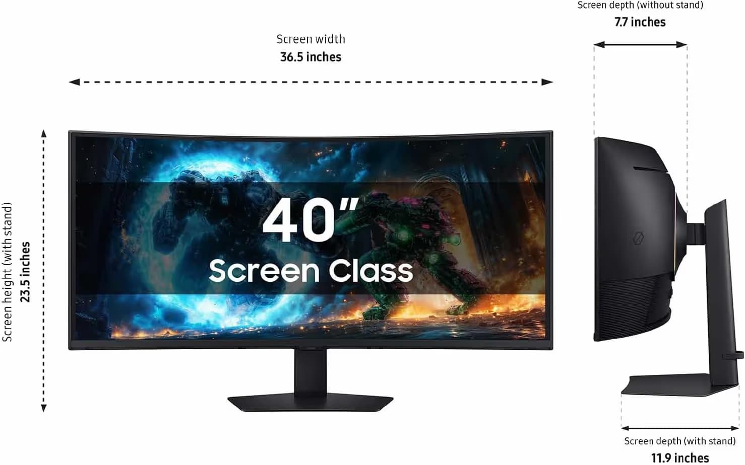 Samsung 40-inch Odyssey G7 G75F WUHD 180Hz Curved Gaming Monitor image