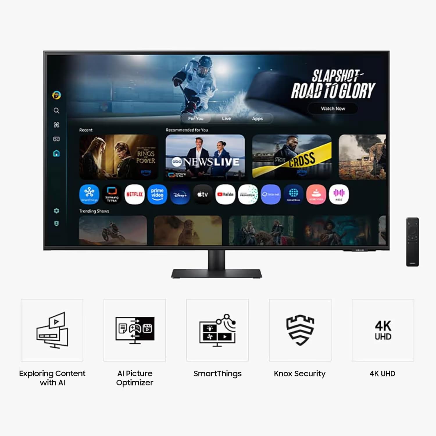 Samsung M7 M70F 43-inch 4K UHD Smart AI Monitor - Black image