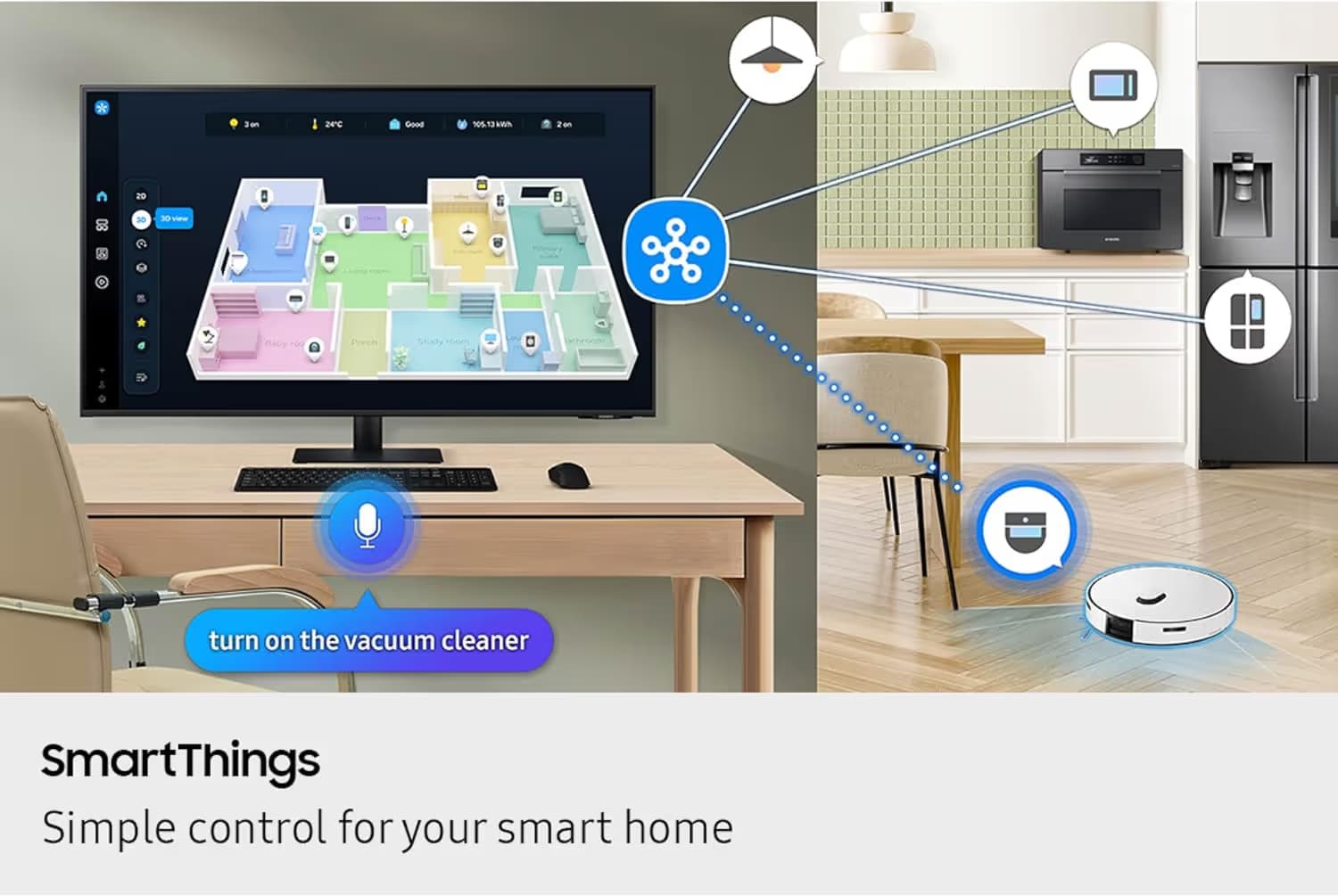Samsung M7 M70F 43-inch 4K UHD Smart AI Monitor - Black image