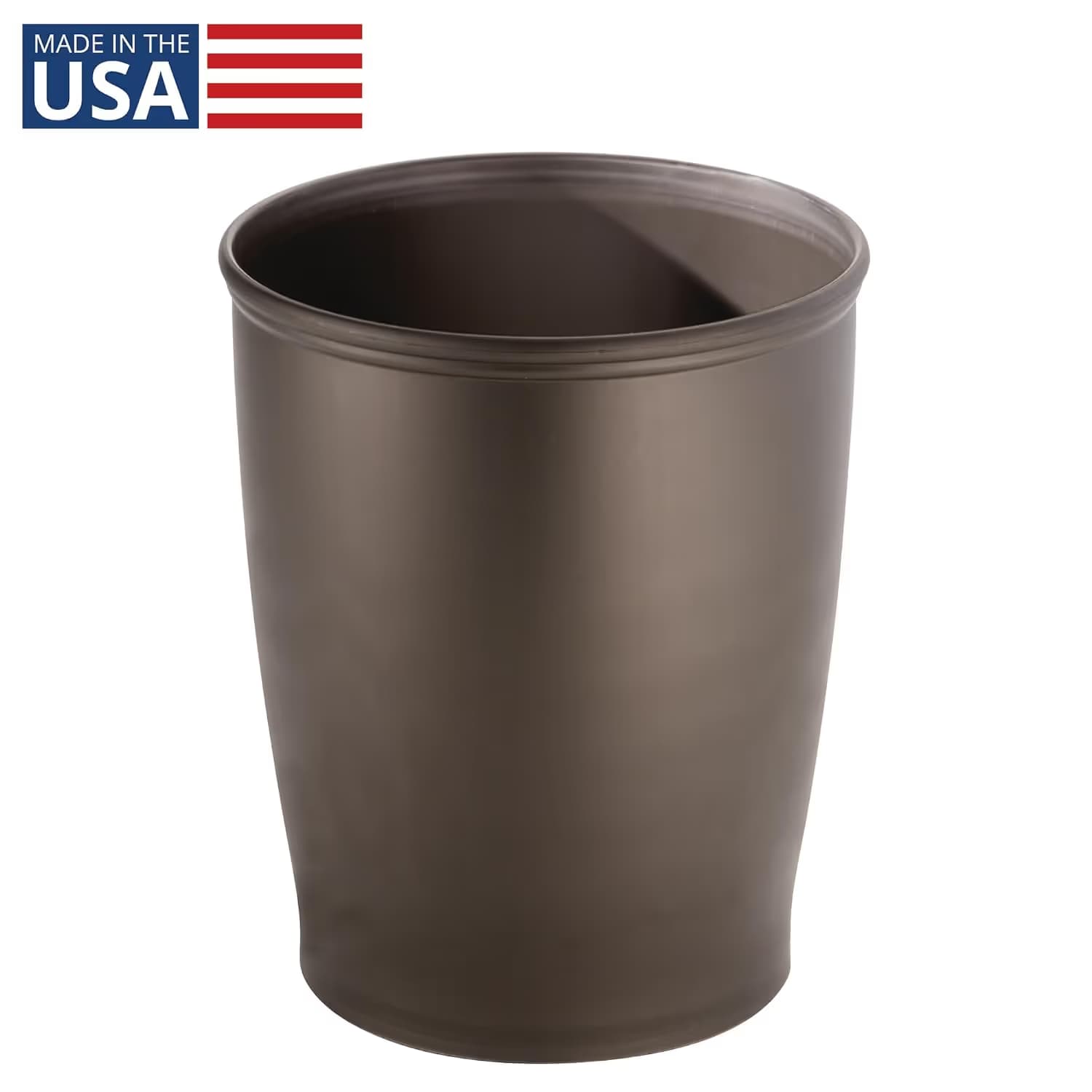 iDesign Kent Plastic Garbage Can - Bronze image