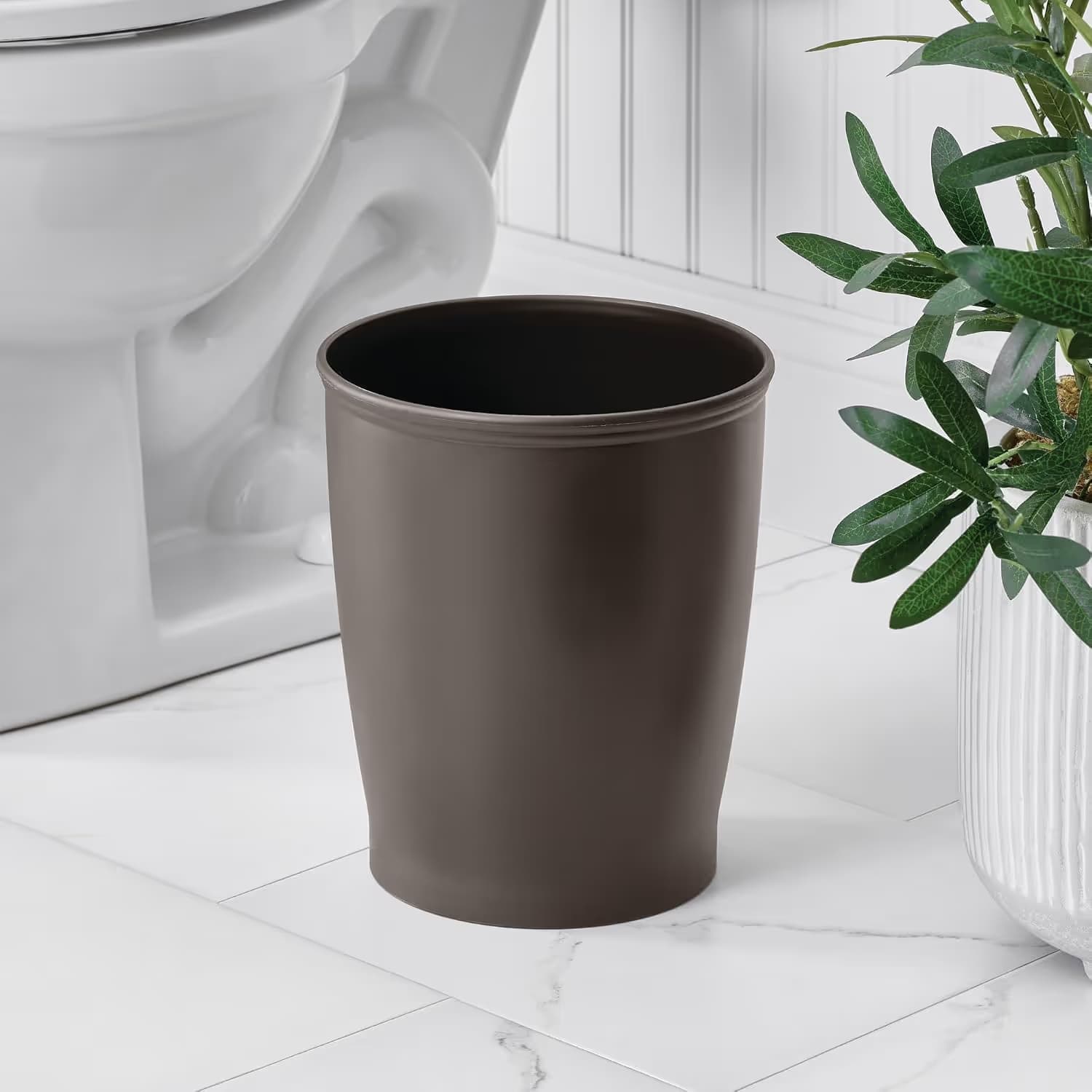 iDesign Kent Plastic Garbage Can - Bronze image