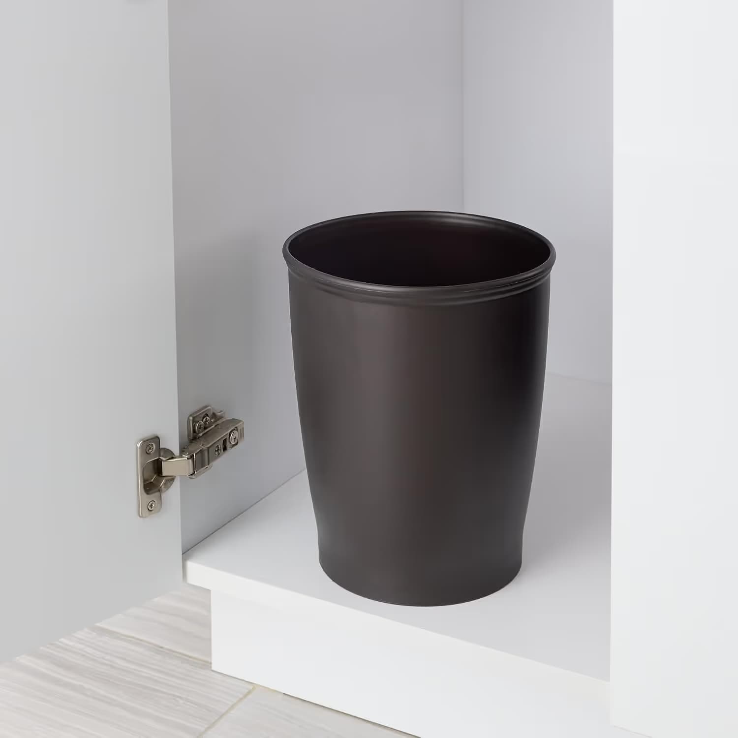 iDesign Kent Plastic Garbage Can - Bronze image