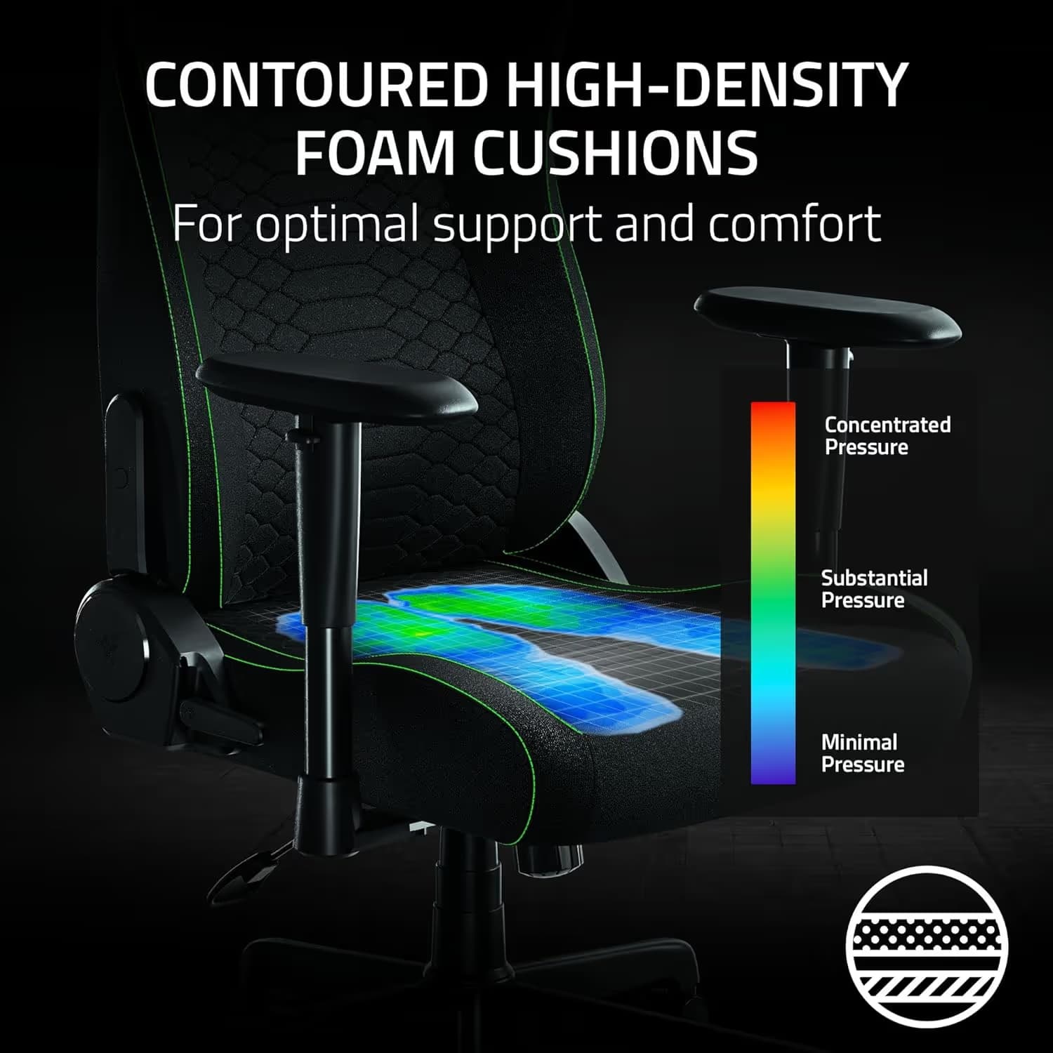 Razer Iskur V2 X - Black / Green - Fabric image