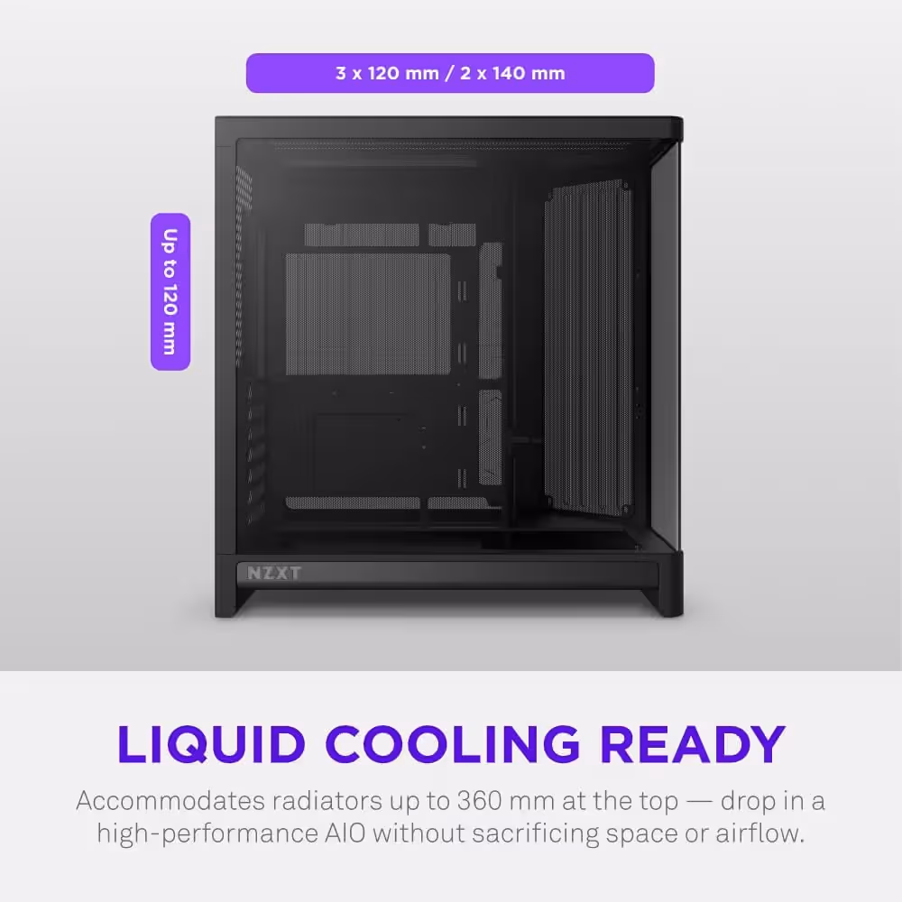 NZXT H6 (2026) ATX Mid Tower Black Tempered Glass image