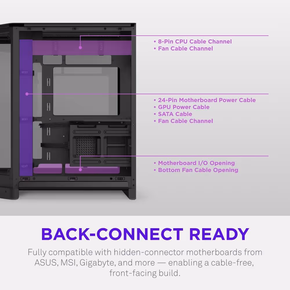 NZXT H6 (2026) ATX Mid Tower Black Tempered Glass image