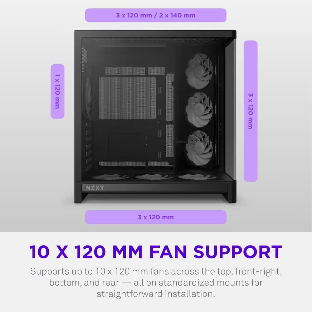 NZXT H6 RGB+ (2026) ATX Mid Tower Black Tempered Glass image