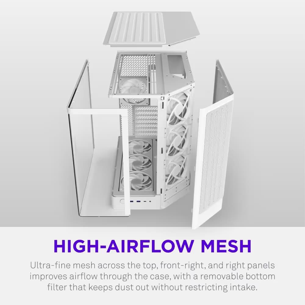 NZXT H6 RGB+ (2026) ATX Mid Tower White Tempered Glass image