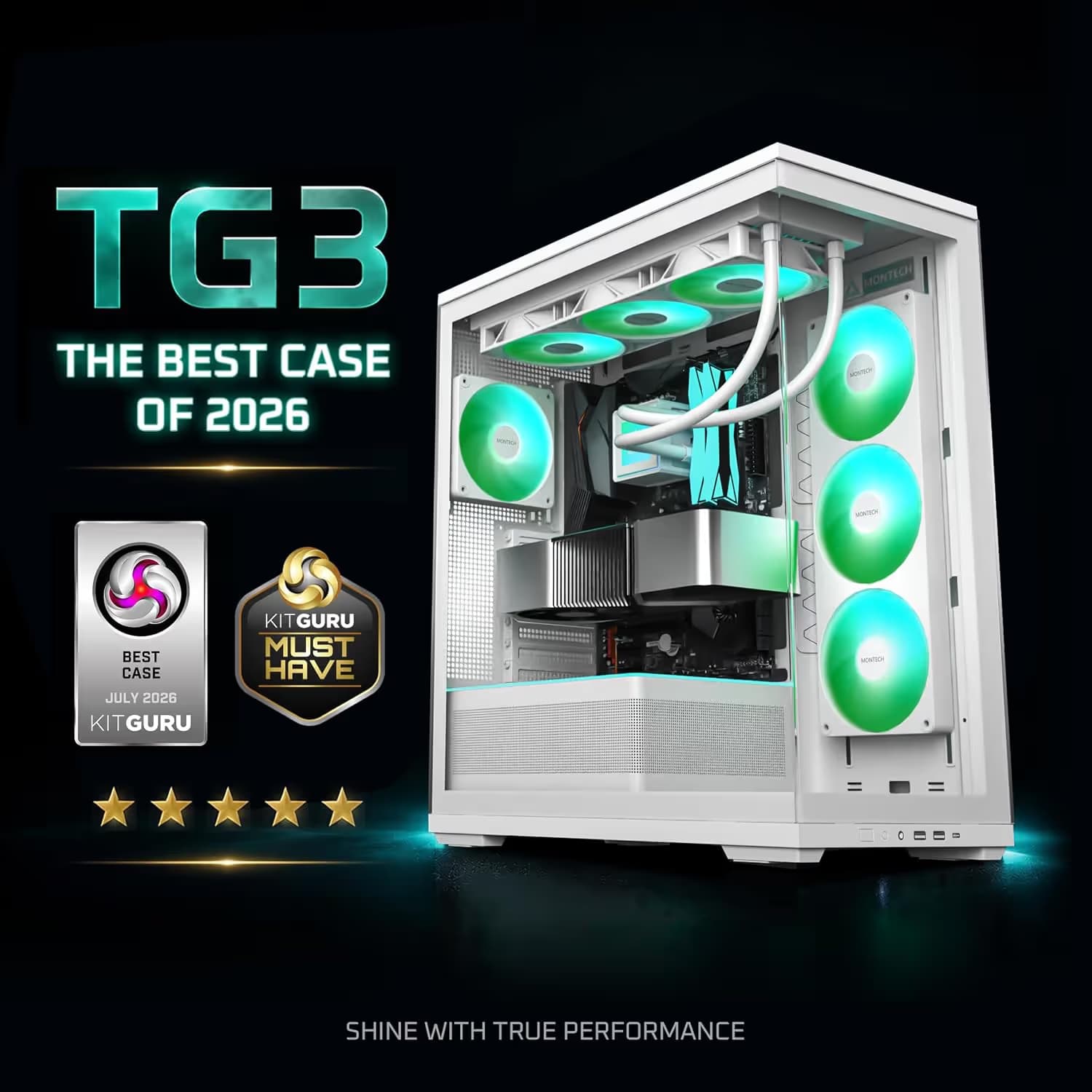 Montech TG3 ATX Mid Tower White image