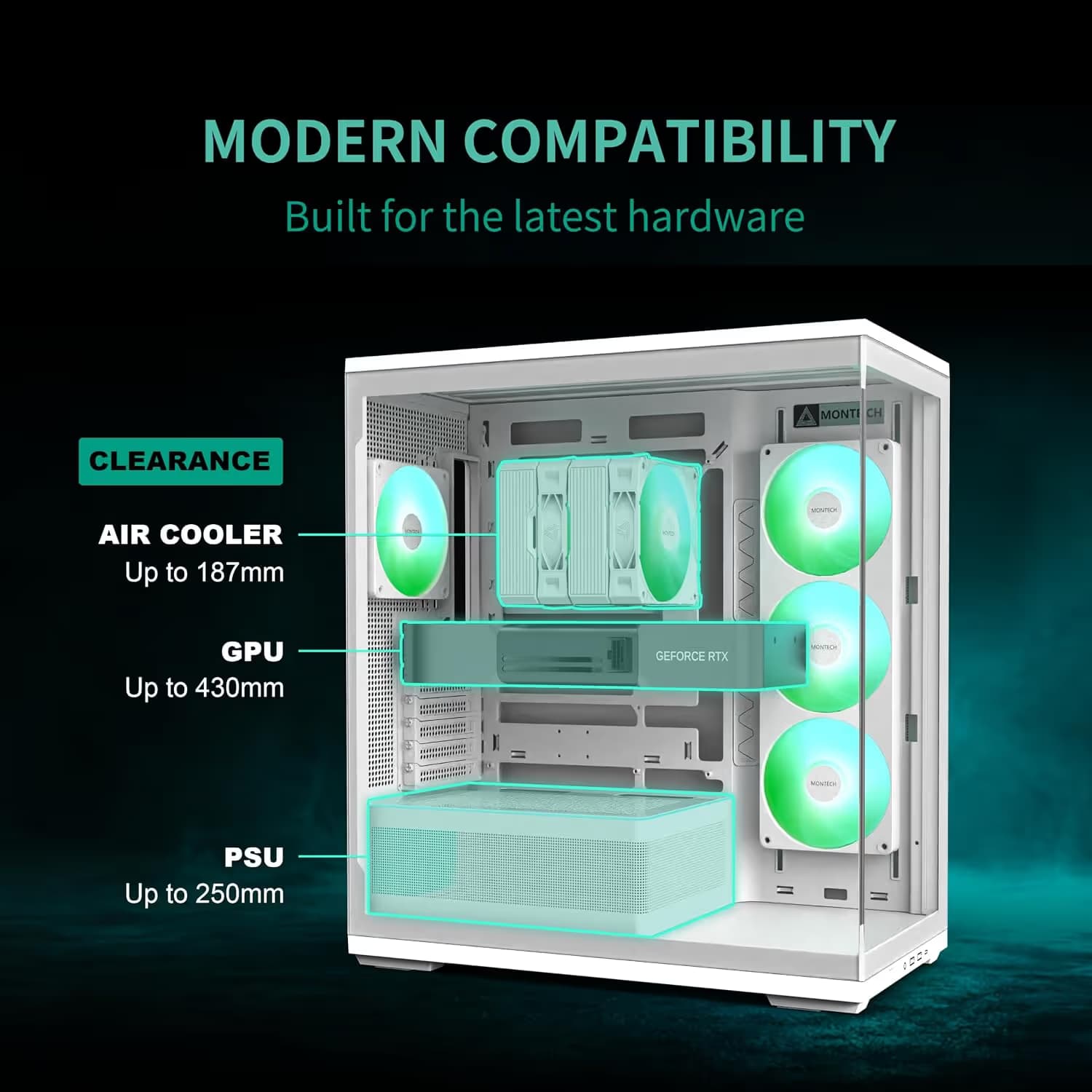 Montech TG3 ATX Mid Tower White image