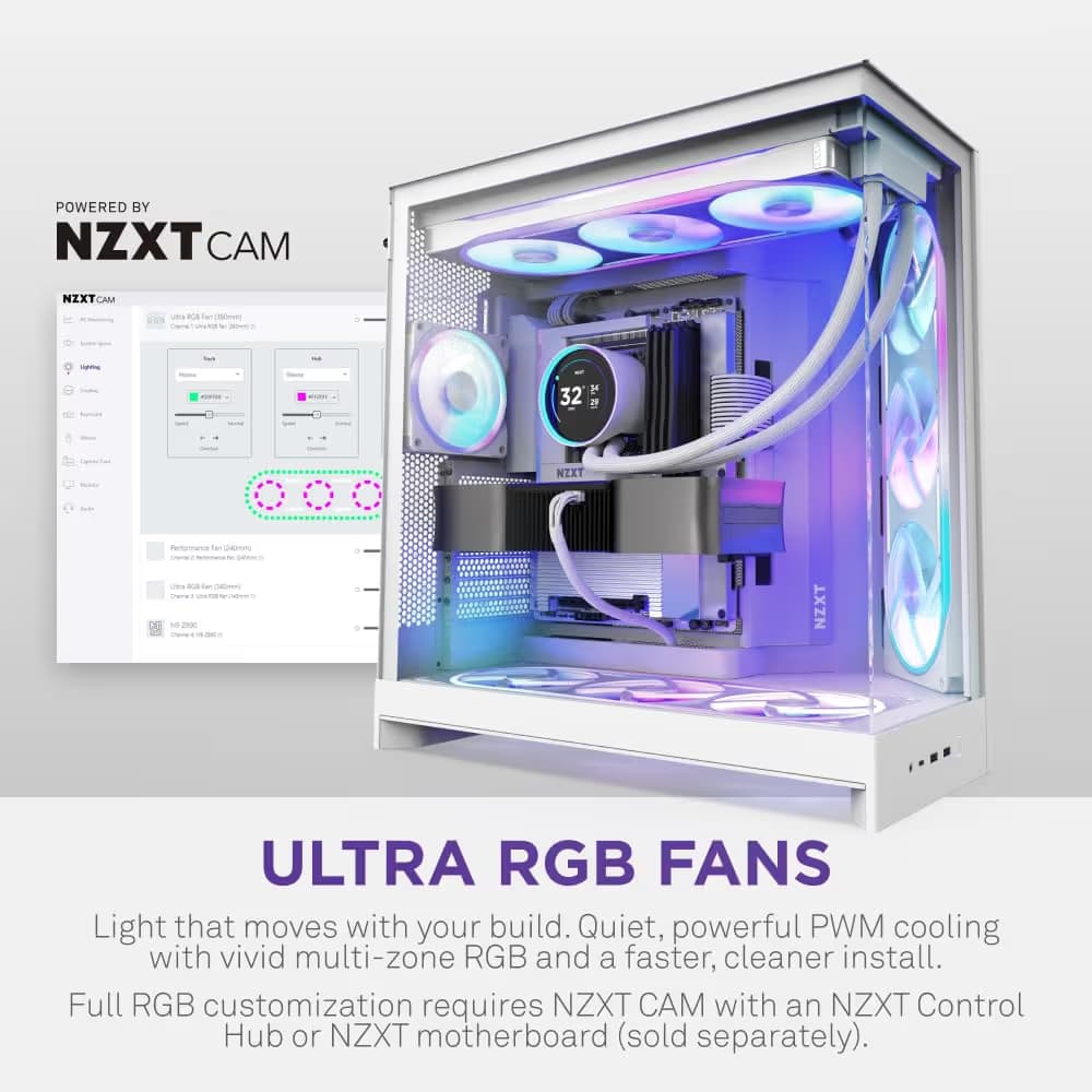 NZXT F120U 120mm Ultra RGB Fan White image
