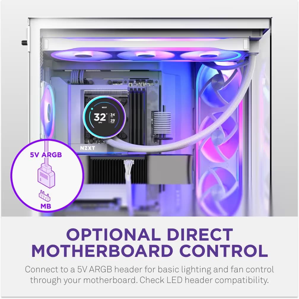 NZXT F120U 120mm Ultra RGB Fan White image