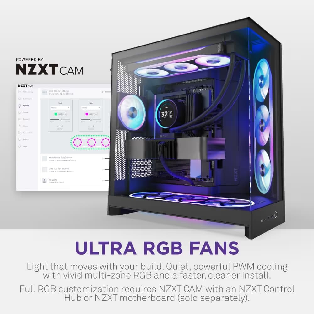 NZXT F360U 360mm Ultra RGB Fan Black image