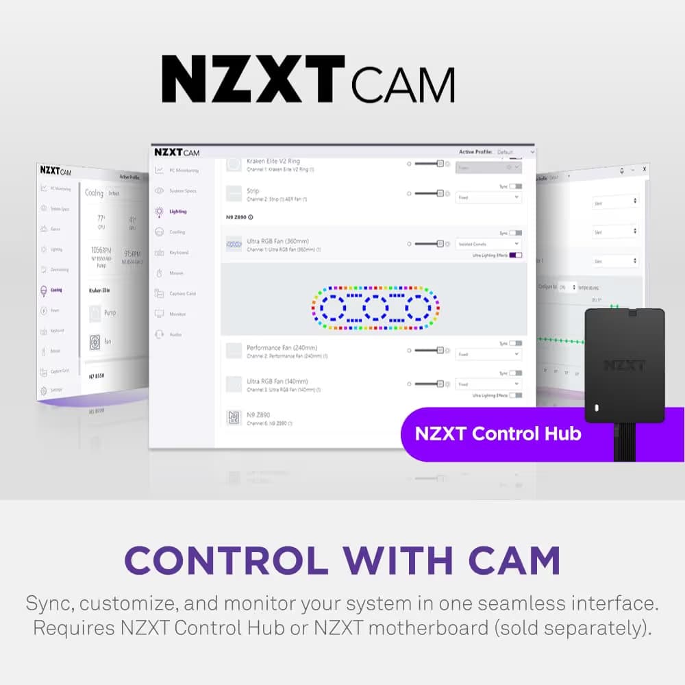 NZXT F360U 360mm Ultra RGB Fan Black image