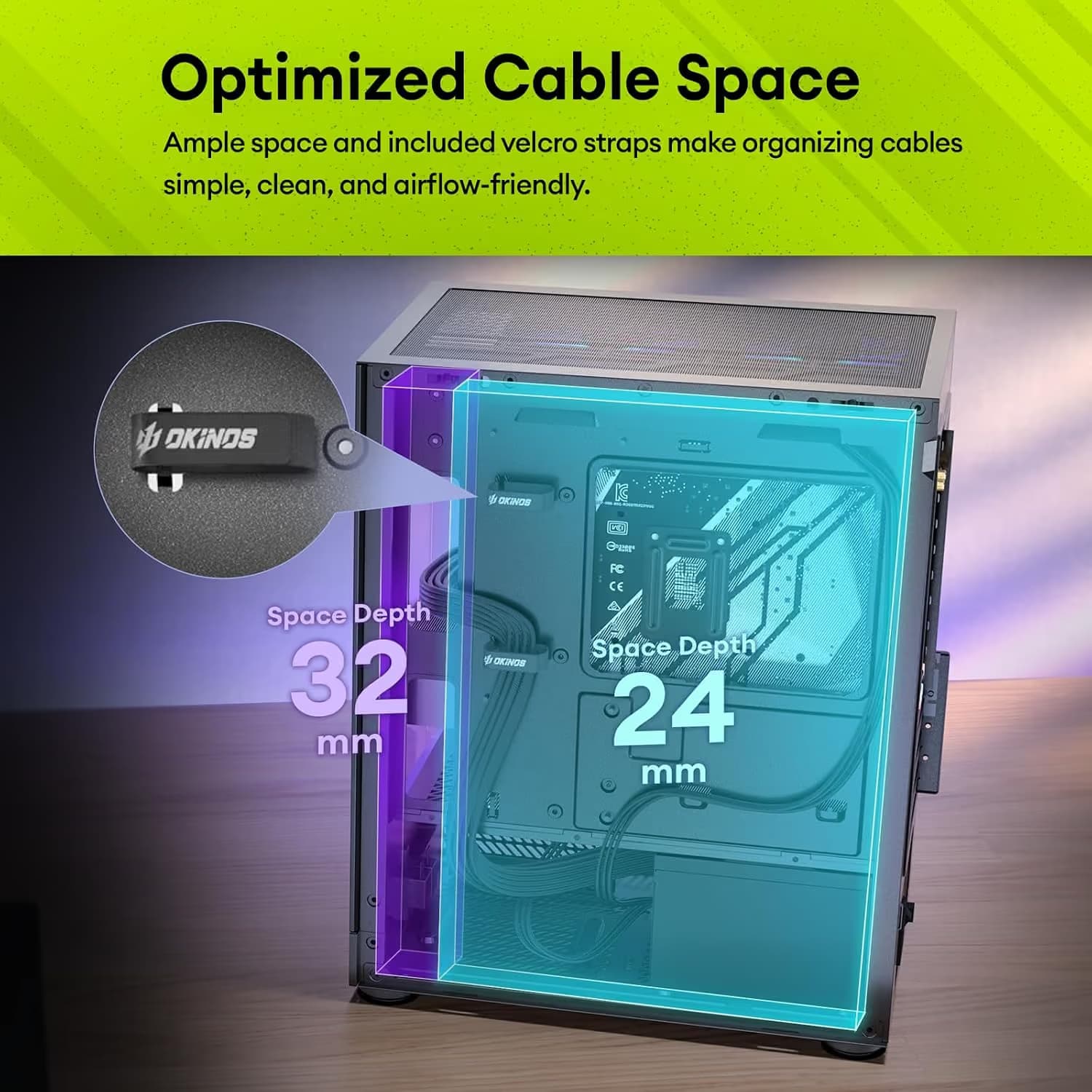 Okinos Aqua UNO Micro ATX Mini Tower Zebra image