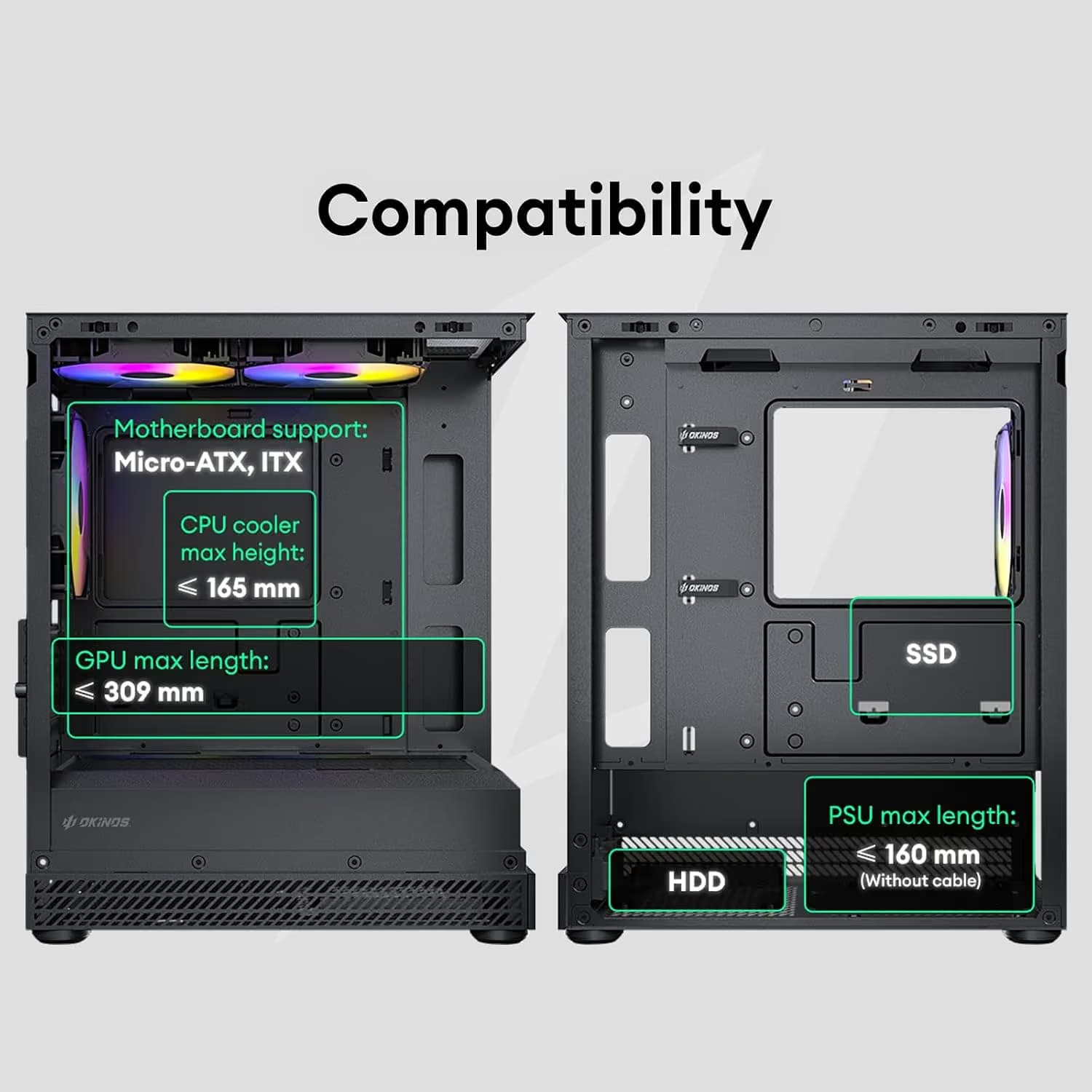 Okinos Aqua UNO Micro ATX Mini Tower Zebra image