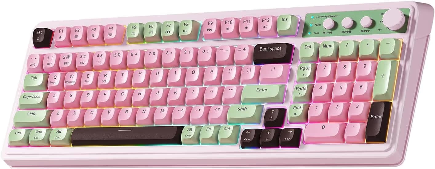 AULA S99 Tri-Mode (2.4G/BT/Wired) Programmable Full Size Membrane Gaming Keyboard main image