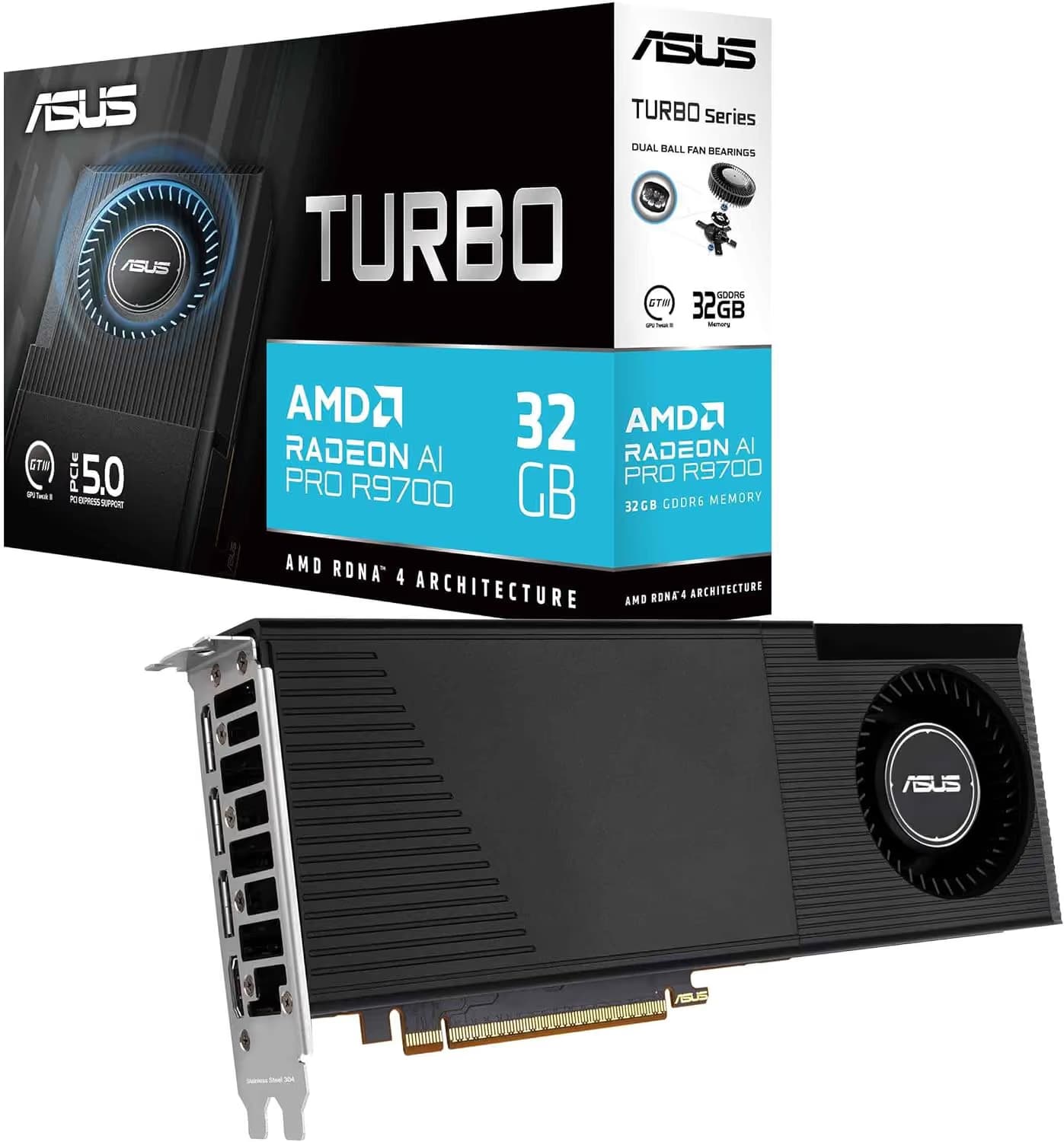 ASUS TURBO Radeon AI PRO R9700 main image