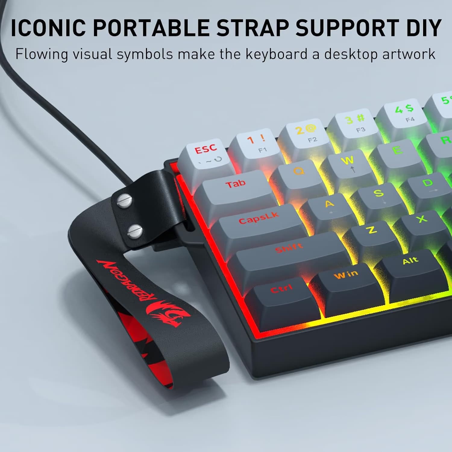 Redragon K617 FIZZ HE Gradient Black with Strap image