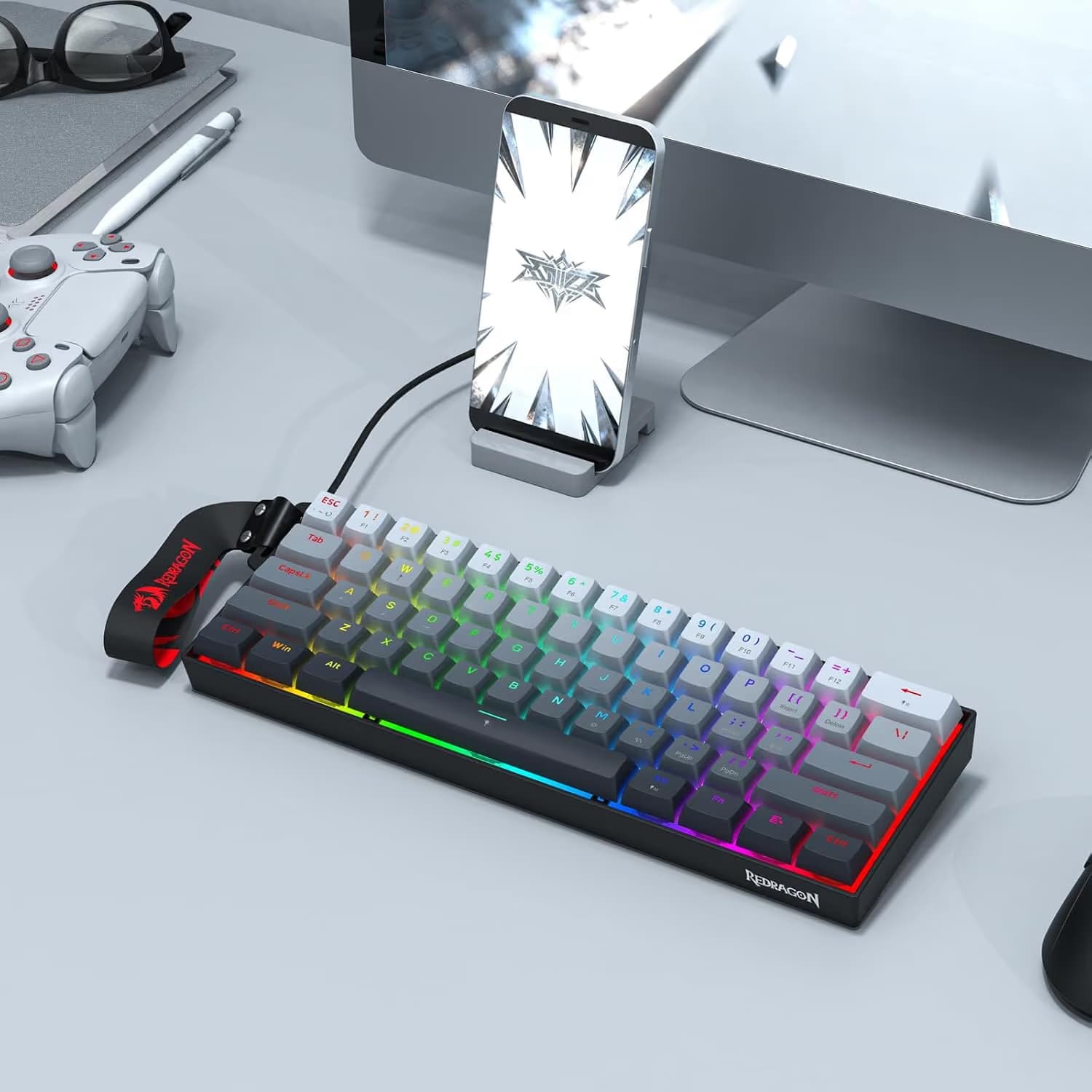 Redragon K617 FIZZ HE Gradient Black with Strap image