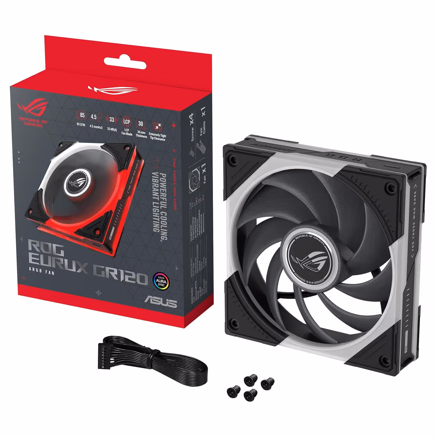 ASUS ROG Eurux GR120 ARGB 120mm Standard Black 1-Pack main image