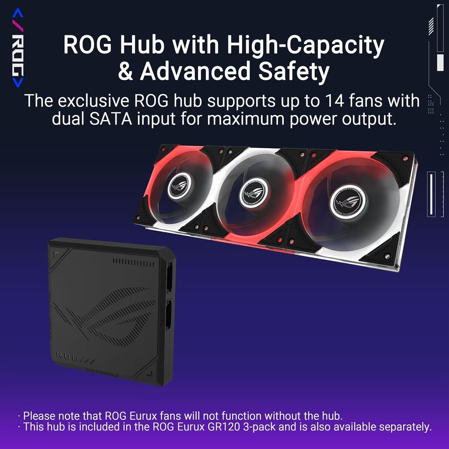 ASUS ROG Eurux GR120 ARGB 120mm Standard Black 1-Pack image