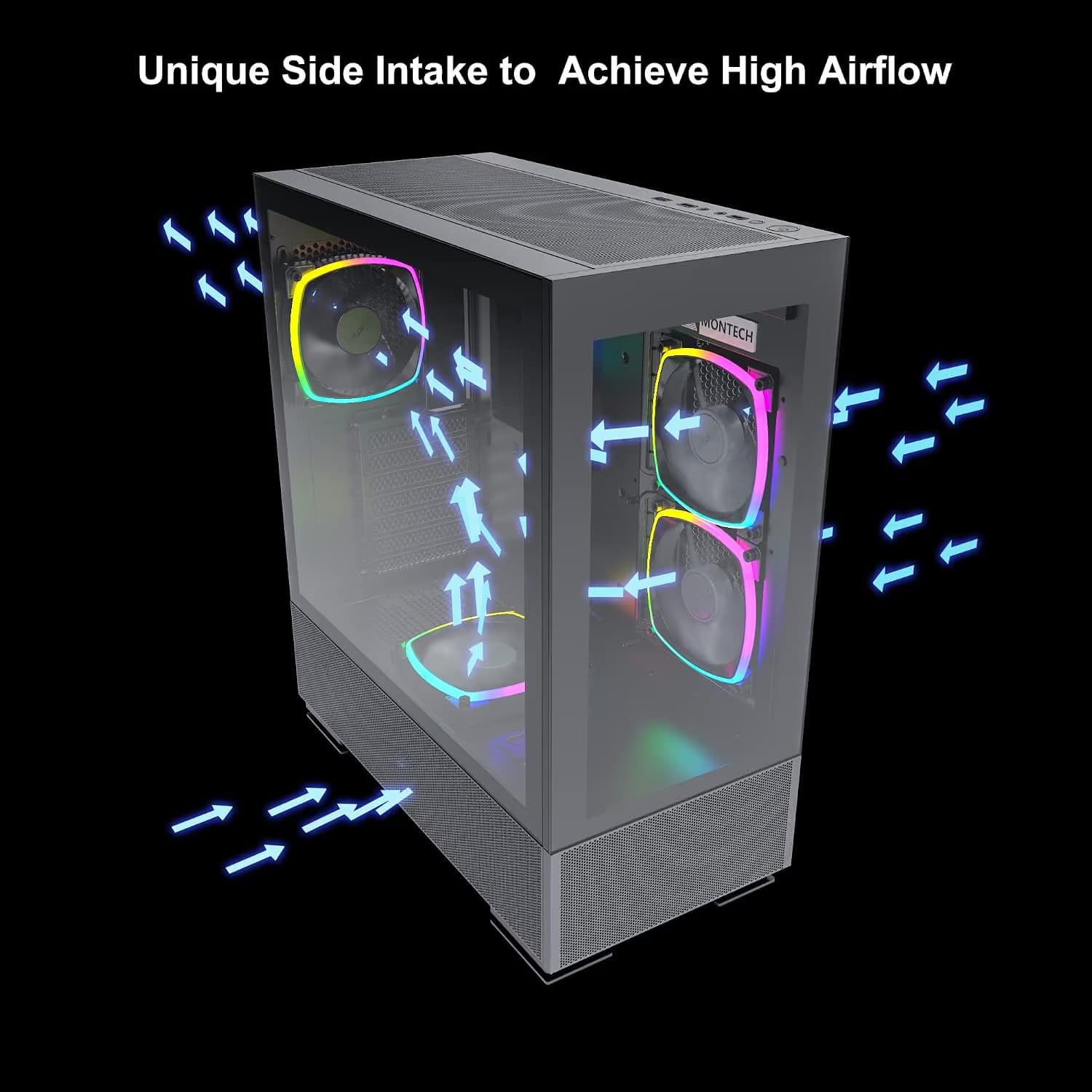 Montech SKY TWO ATX Mid Tower Black with Tempered Glass Side Panel image