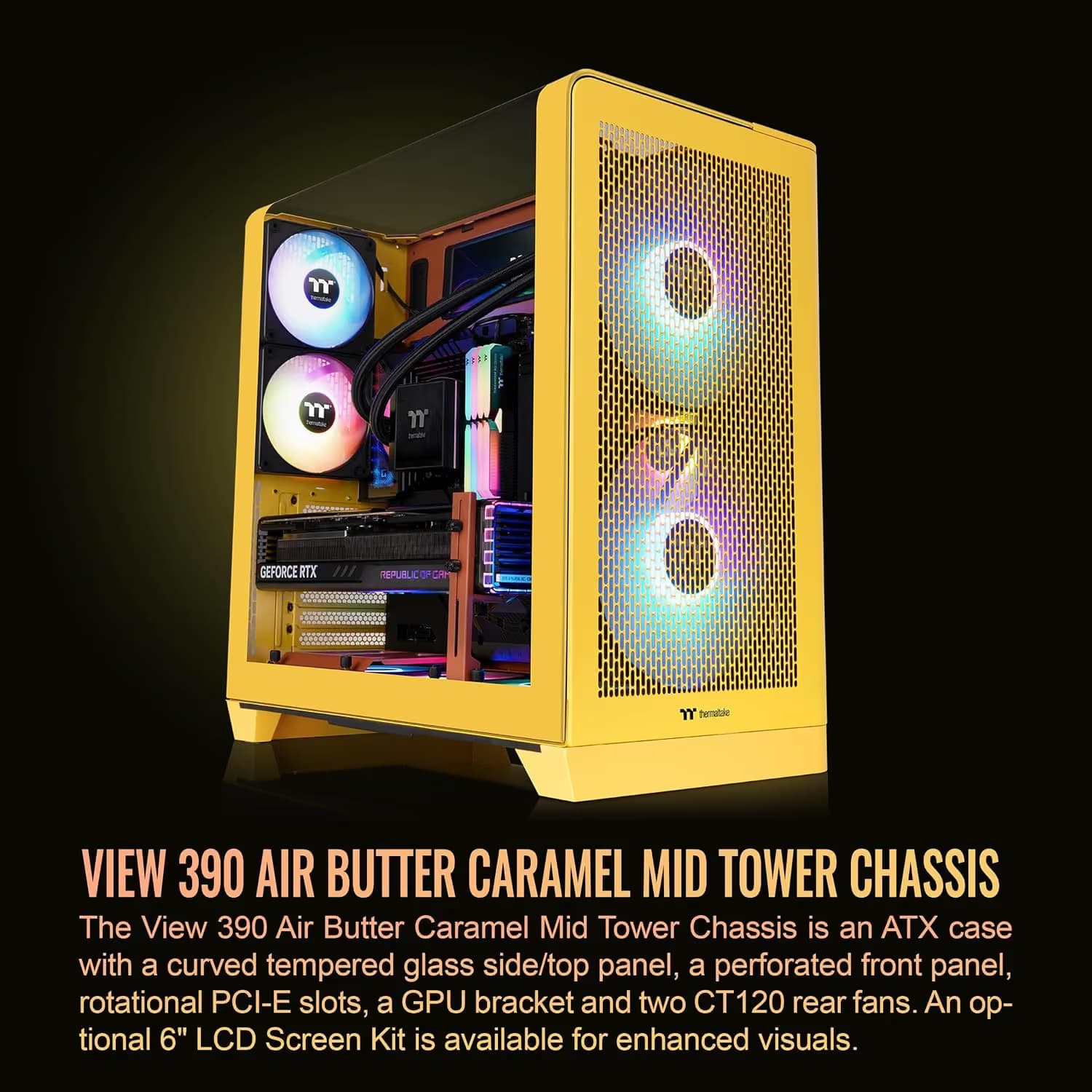 Thermaltake View 390 Air ATX Mid Tower Butter Caramel with Tempered Glass Side Panel image