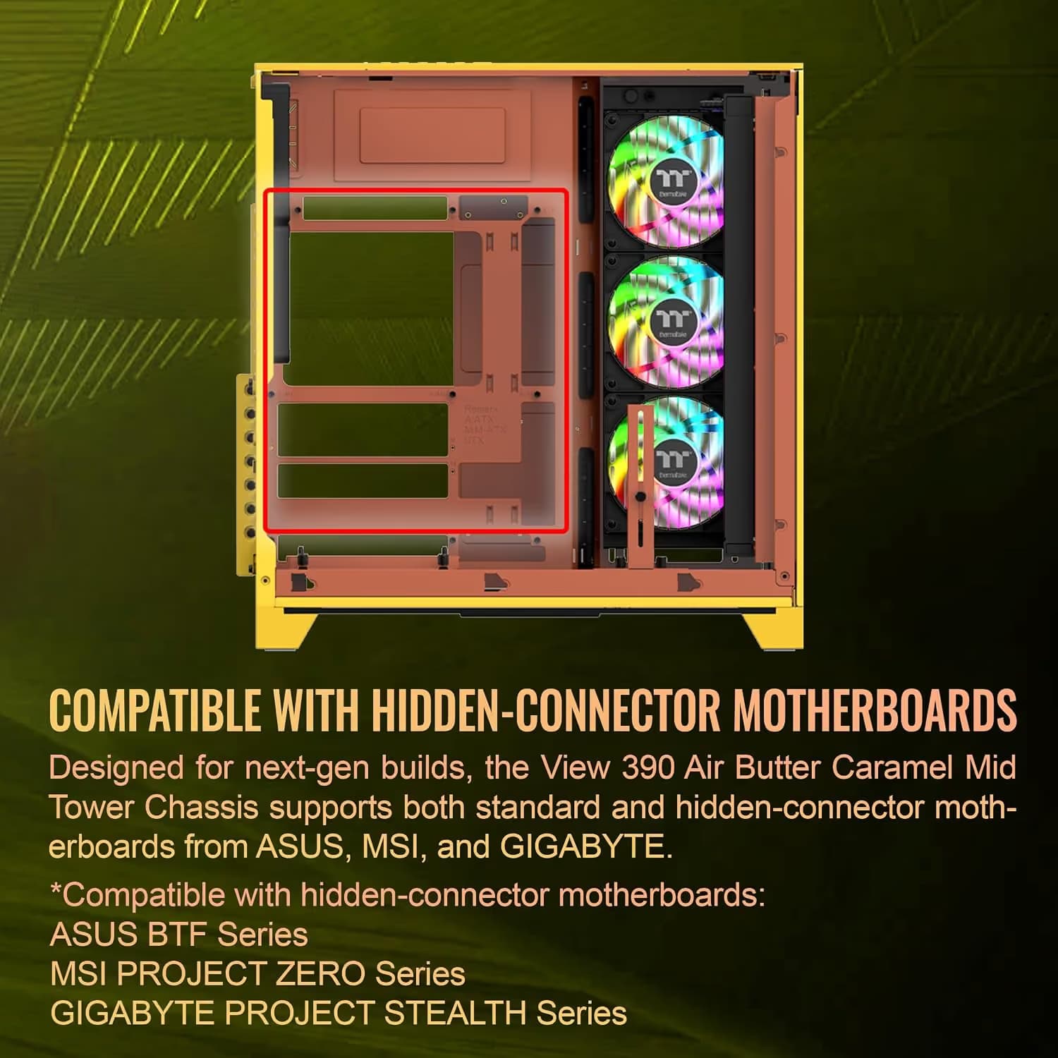 Thermaltake View 390 Air ATX Mid Tower Butter Caramel with Tempered Glass Side Panel image