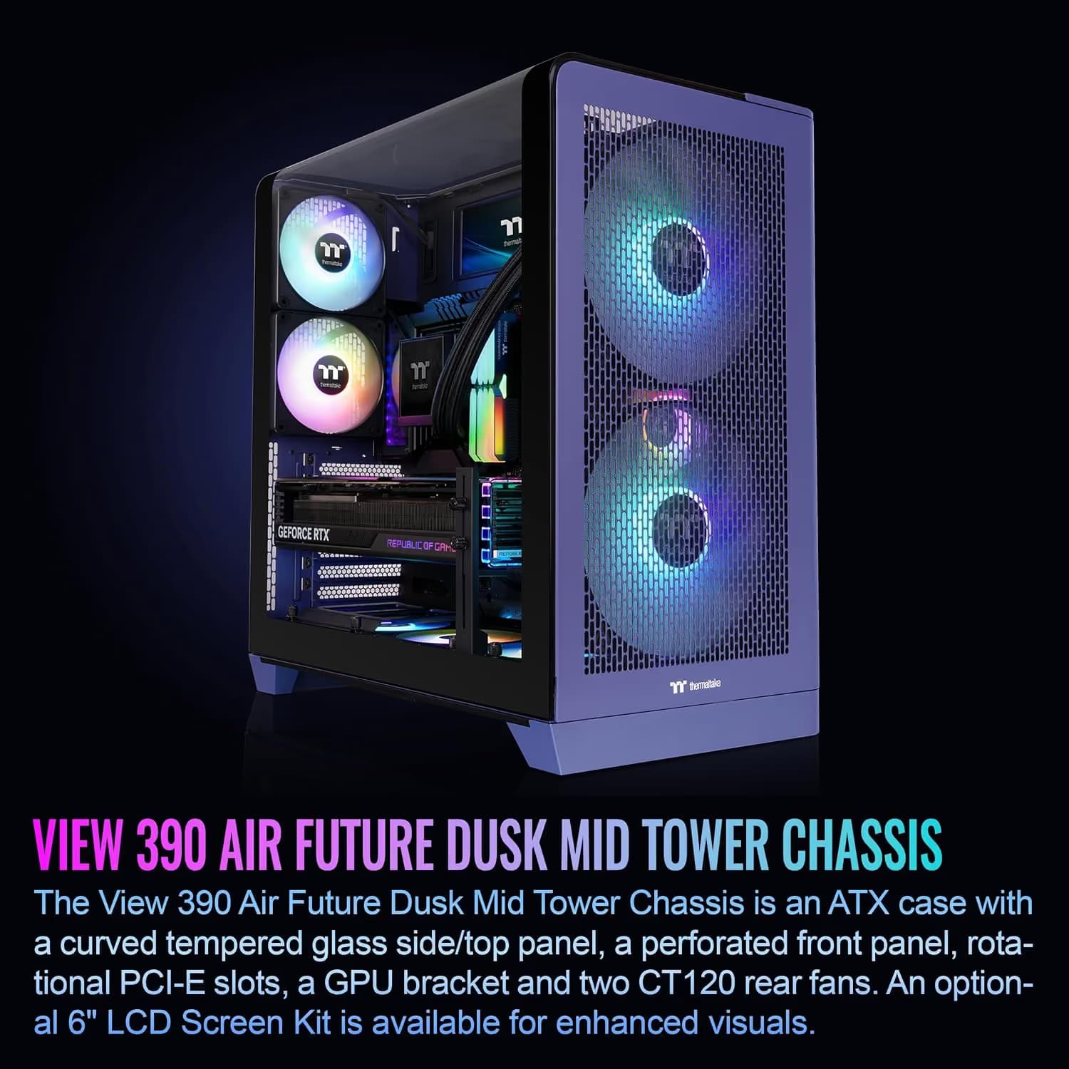 Thermaltake View 390 Air ATX Mid Tower Future Dusk with Tempered Glass Side Panel image