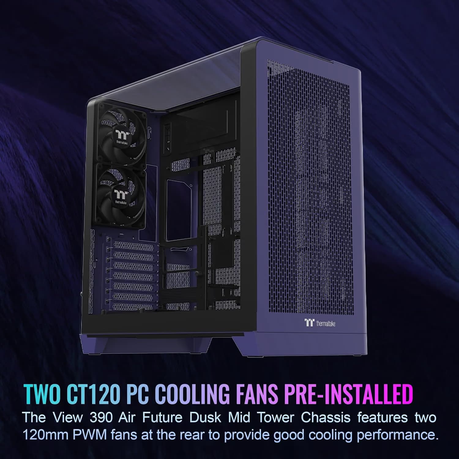 Thermaltake View 390 Air ATX Mid Tower Future Dusk with Tempered Glass Side Panel image